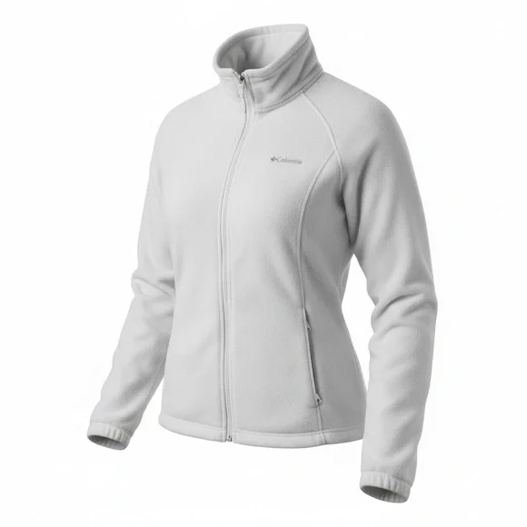 Columbia Fleece Full Zip Jacket Women's White Gorpcore Outdoor Benton Springs L - Picture 12 of 12